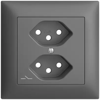 Kit frontal EDIZIOdue gris foncé 88×88mm 2×T13/1 
