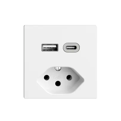 Presa USB tipo A+C + tipo 13 Feller EDIZIOdue F 230V 3000mA bianco 