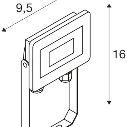 Proiettore LED SLV FLOODI S SP 9.3W 1040lm 3000K IP65 alluminio antracite 