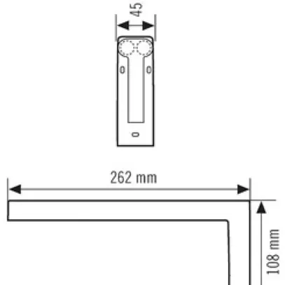 Quadrato di fis.laterale ESYLUX SLE/C, 106×262×45mm, bianco 