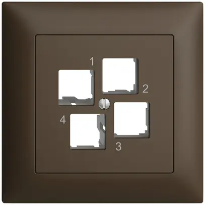 Kit de montage ENC Edue FMI EASYNET S-One, pour 4×RJ45, sortie droite, coffee 