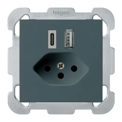 Prise de charge USB ENC kallysto 18W PD 1×type A 1×type C T13 a.plaque fix. an 