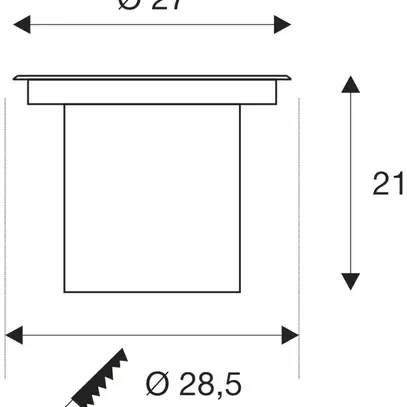 Luminaire de sol LED INC SLV DASAR XL IP65 27W 2790lm 840 DALI Ø270 ac-aff 