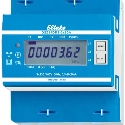 Contatore energia AMD Eltako DSZ14DRS MID, 3×80A RS485 tariffa singola/doppia 