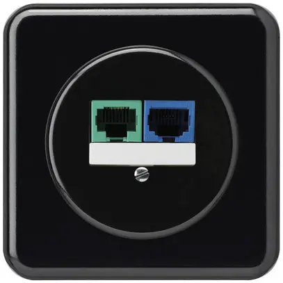 Inserto per presa INC DSL basico 2×RJ45 nero 