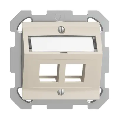 Kit montaggio INC Edue FM, con cappa di uscita obliqua, per 2×Keystone, crema 