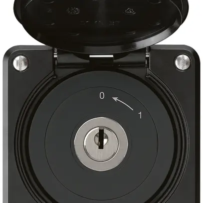 Contact pivotant à clé ENC robusto IP55 noir avec clapet 1P pour combinaison 