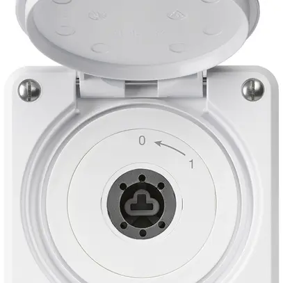 Contact pivotant à clé ENC robusto IP55 blanc avec clapet sans cylindre 2P combi 