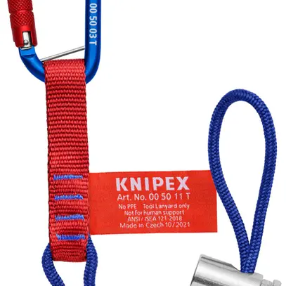 Boucle d'adaptation KNIPEX 00 50 13 T BK avec mousqueton pour matériel max.6kg 
