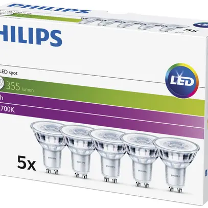 LED-Lampe CorePro Spot GU10 4.6…50W 230V 827 355lm, 36°, 5 Stück 