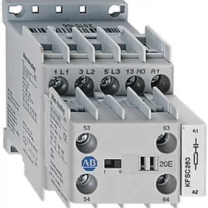 Contattore INS AB100-K05DJ01 (24VDC), 3L, 5A, contatto ausiliario 1R 