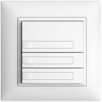 Poussoir ENC KNX 3× EDIZIOdue blanc RGB sans LED avec insert papier 