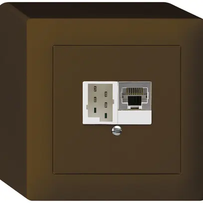 Boîte AP kallysto 1×RJ45s+1×TT83 brun 