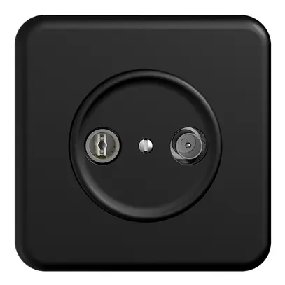 Prise TV-R ENC STANDARDdue 15dB noir à large bande 5…2000MHz, QMI 
