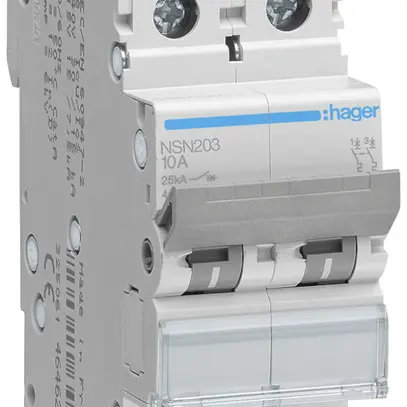 Disjoncteur Hager MCB 2P 415V type D 3A Icu 25kA 2UM 