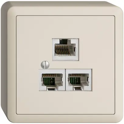 Scatola AP 3×RJ45/s 4P sep. EDIZIOdue R&M swissline crema 