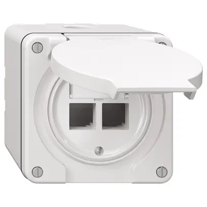 Kit di montaggio NAP Feller S-One EASYNET, per 2×RJ45, altezza di mont.64 mm, bi 