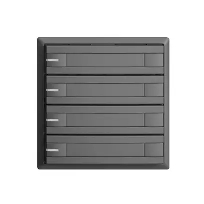 Poussoir ENC KNX 4× EDIZIOdue gris foncé RGB avec LED avec insert papier 