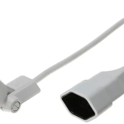 Verlängerung T12/T13 Td 3×1mm² 5m weiss 180° Klappstecker 