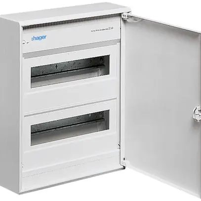 Distributore AP Hager volta 2-file IP30 305×370×96.5mm 