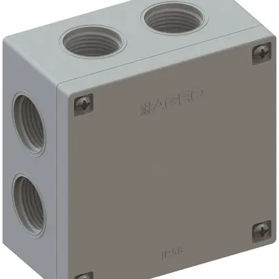Boîte de dérivation AP IP65, vide, gris, 82×82×45mm, sans bornes 