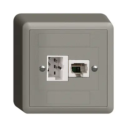 AP-Dose xDSL RJ45/TT83 dunkelgrau ITplus EDIZIOdue mit Filter 