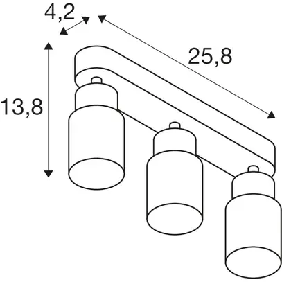 Spot SLV PURI 2.0 Tube CW GU10 3×6W VAR 258×42×138mm gris 
