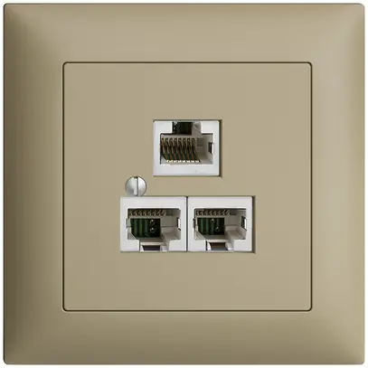 Scatola INC 3×RJ45/s 4P sep. EDIZIOdue R&M swissline sand 