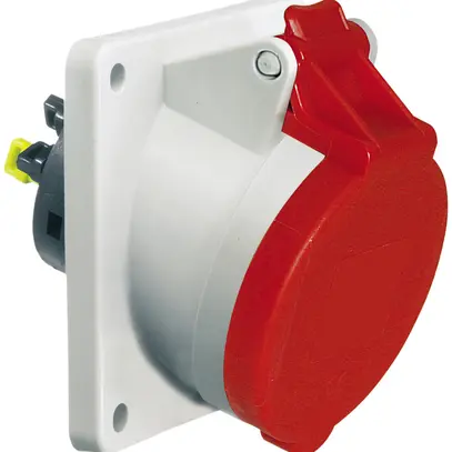 Presa INS CEE Bals 5P 32A 400V 6h rosso IP44 nich.QC obliq. 