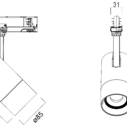 Spot LED Sylvania Pixo Zoom 25W 2100lm 927…940 17…60° AD3PH Ø85mm noir 