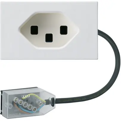 Presa INS 1×tipo 23 Hager FLF per cavo piatto Technofil L1 bianco 