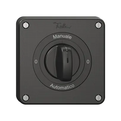Interruttore rotativo NEVO N.CO 2/1 L c.manopola KS 0-Manuale-0-Automatico nero 