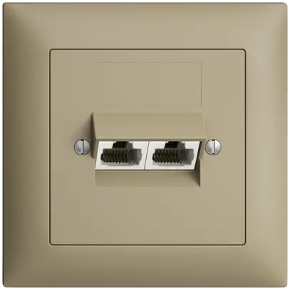 Prise ENC 2×RJ45/u 4P sép.EDIZIOdue sand ITplus 