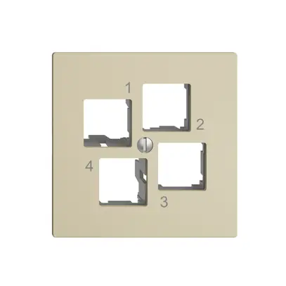 Kit di montaggio EDIZIOdue EASYNET S-One, per 4×RJ45, uscita dritta, vanille 