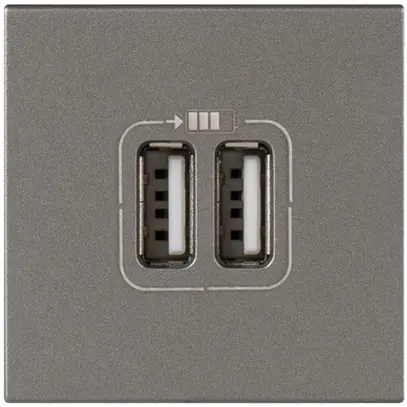 Prise de charge USB MOS 2 modules, double magnésium 