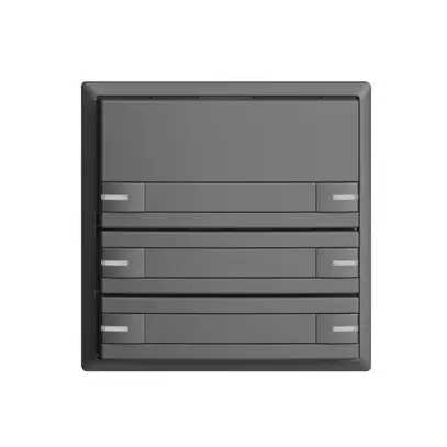 Pulsante INC KNX 6×EDIZIOdue grigio scuro RGB con LED con inserto carta 