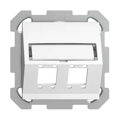Kit montage ENC EDIZIOdue FM sortie oblique 2×R&M cat.5e/6/LC spécial, blanc 
