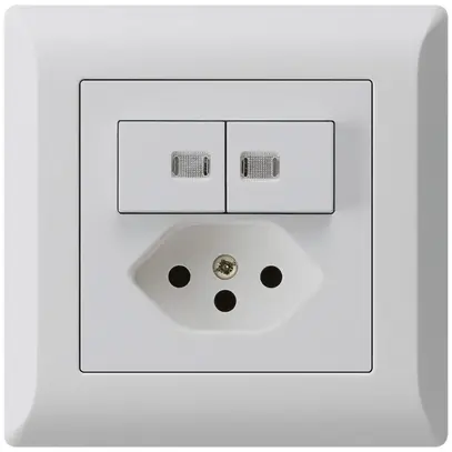 Combinazione luminosa INC 3/1P+A-R+T13 grigio chiaro kallysto.line 