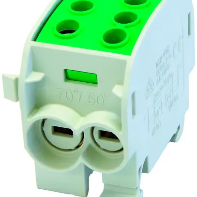 Bloc répartiteur type C 2×70/2×50mm² 160A Alu-CU vert/jaune 