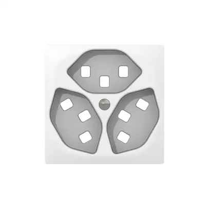 Placca frontale SIDUS bianco per 3×T23 con shutter 