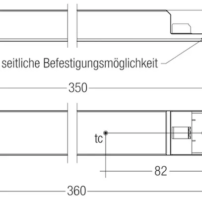 Alimentazione LED Tridonic LCA PRE 38.5…75W 40…110V 350…1050mA DALI 360×30×21mm 