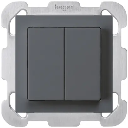 Poussoir ENC kallysto 2×A-R/1P anthracite avec plaque de fixation 