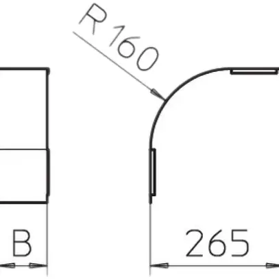 Couvercle Bettermann pour coude vertical extér.90° 35×200mm Double Dip 