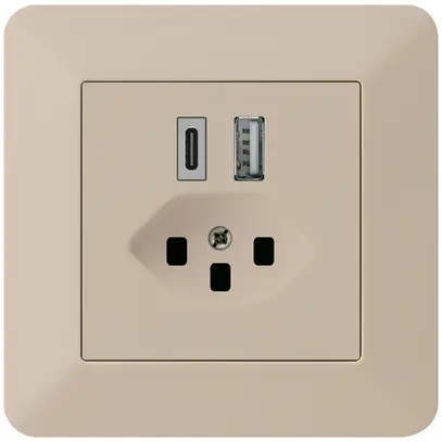 Presa di carica USB INC kallysto.trend 18W PD 1×tipo A 1×tipo C T23 beige 
