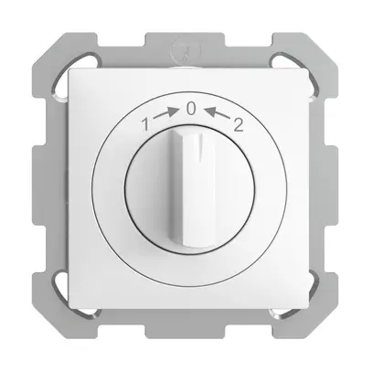 Contatto rotativo INC 1>0<2 EDIZIOdue bianco con manopola girevole 
