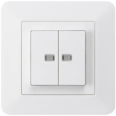 Pulsante luminoso INC kallysto.trend 2×AR/1P con 2 lenti bianco 