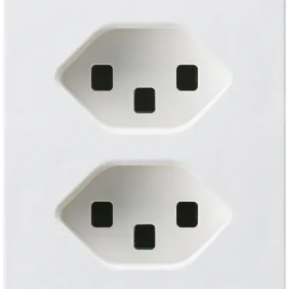 Presa FLF Hager 2×tipo 23 D bianco 