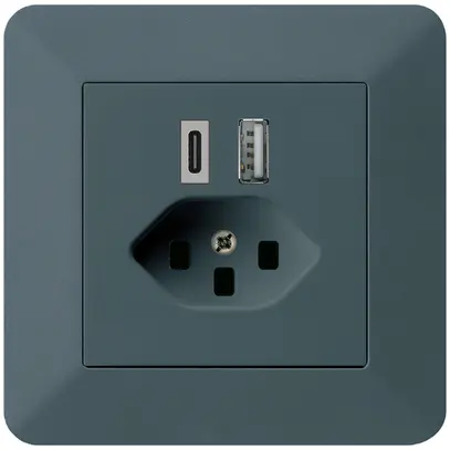Prise de charge USB ENC kallysto.trend 18W PD 1×type A 1×type C T23 anthracite 