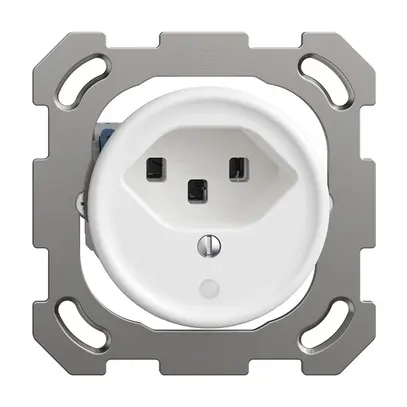 Presa INC Sdue QM, 1×tipo 23, con LED, con piastra di fissaggio, bianco 