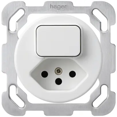 Inserto per combinazione INC I basico A-R/1L+tipo 13 bianco placca di fissaggio 